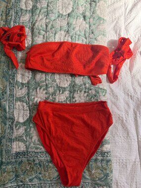 Monday Swimwear Santorini TOP ONLY - Red Rib